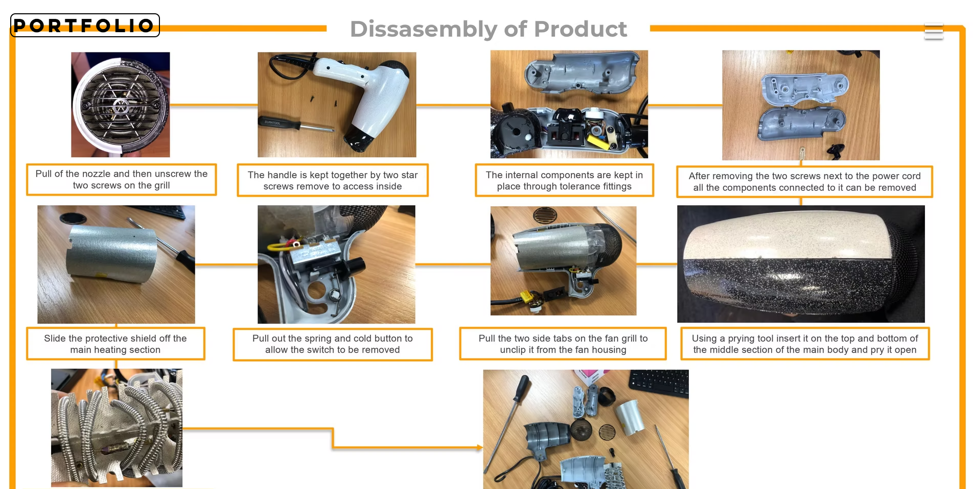 Hair dryer — disassembly documentation